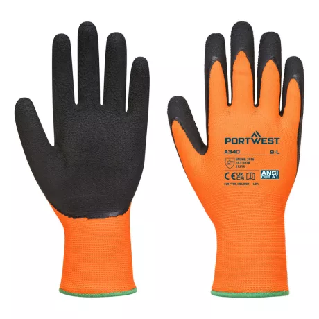 Portwest A340 Hi-Vis Grip mártott latex védőkesztyű narancs