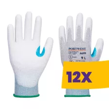   Portwest A699 MR13 ESD tenyérmártott kesztyű szürke 12 pár