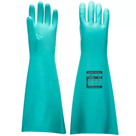 Portwest A813 Extra hosszú nitril kesztyű zöld