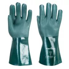 Portwest A835 Duplán mártott PVC védőkesztyű 35cm zöld