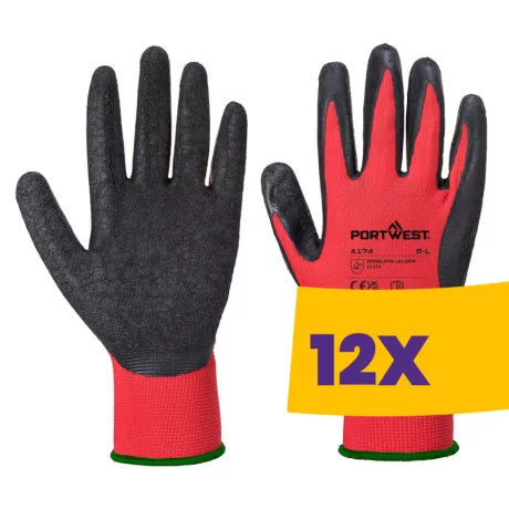 Portwest AB174 Flex Grip védőkesztyű multipack piros 12 pár