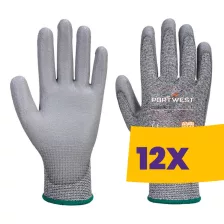  Portwest AB622 Cut C 13 PU vágásbiztos kesztyű szürke 12 pár