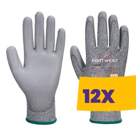 Portwest AB622 Cut C 13 PU vágásbiztos kesztyű szürke 12 pár