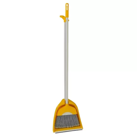 Műanyag partvis hosszúnyelű szemeteslapáttal 110cm Sárga