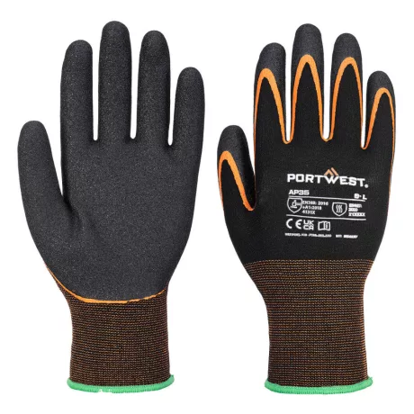 Portwest AP35 Grip 15 dupla nitril mártással ellátott kesztyű fekete