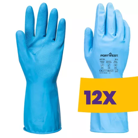 Portwest AP76 FD Chemical B Latex könnyű kesztyű kék 12 pár