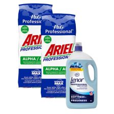   Ariel Alfa White Max mosópor csomag ajándék Lenor professional öblítővel
