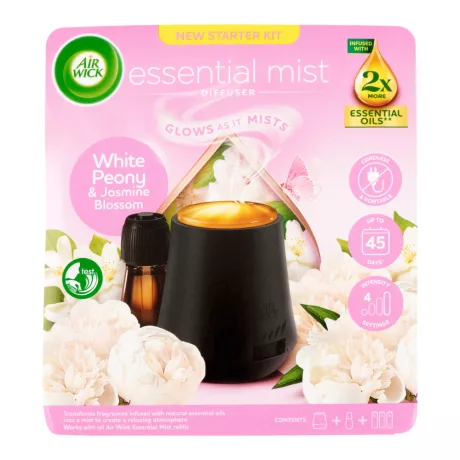 Air Wick Aroma Mist Diffúzor készülék utántöltővel Fehér Bazsarózsa & Jázminvirág 20ml