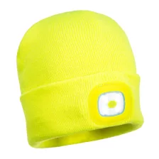   Portwest B028 Sapka dupla LED lámpával (beépített akkumulátorral) sárga