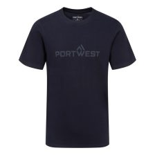   Portwest B198 3D dombornyomott "Portwest" feliratú póló sötét tengerészkék