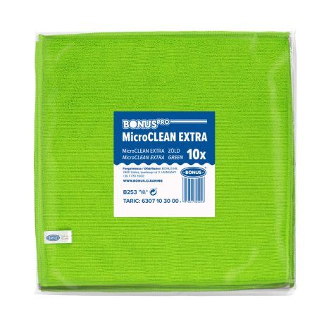 BonusPRO MicroCLEAN Extra mikroszálas törlőkendő 40x40cm Zöld 10db