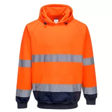   Portwest B316 Kéttónusú kapucnis pulóver narancs-tengerészkék
