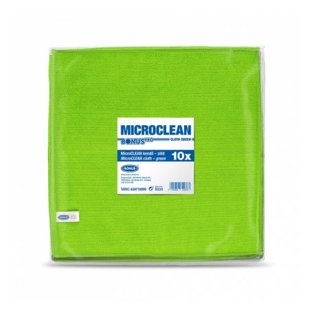 BonusPRO MicroCLEAN mikroszálas kendő 32x32cm Zöld 10db
