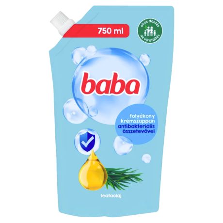 Baba antibakteriális folyékony szappan utántöltő teafaolajjal 750ml