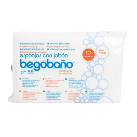 Begobano egyszer használatos szappanos fürdető szivacs 100g/m2, 12x20cm 10db
