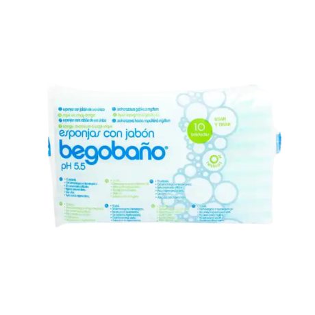 Begobano egyszer használatos szappanos fürdető szivacs 170g/m2, 12x20cm 10db