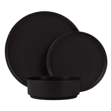 Berlinger Haus 18 részes kőedény étkészlet Matte Black Collection