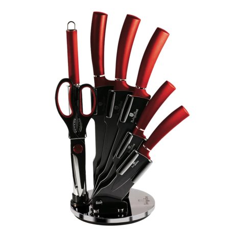 Berlinger Haus 8 részes késkészlet állvánnyal Metallic Line Burgundy Edition