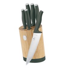   Berlinger Haus 6 részes késkészlet bambusz állvánnyal Matte Green Collection
