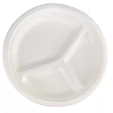 Cukornád tányér fehér 26cm - 3 részt osztott