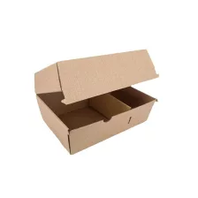   Papír hamburgeres doboz elválasztóval - hajtogatós, dupla 20x13x11cm