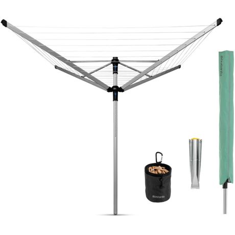 Brabantia Lift-O-Matic Advance kültéri forgatható, állítható ruhaszárító állvány kiegészítőkkel - földbe szúrható 50m