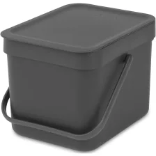   Brabantia Sort & Go szemetes felnyitható fedéllel, fogantyúval - sötét szürke 6L