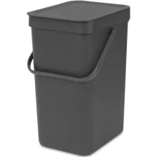   Brabantia Sort & Go szemetes felnyitható fedéllel, fogantyúval - sötét szürke 12L
