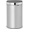 Brabantia Touch Bin New acél nyomófedeles szemetes - metál szürke test, fényes fedő 40L