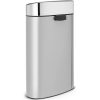 Brabantia Touch Bin New acél nyomófedeles szemetes - metál szürke test, fényes fedő 40L