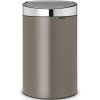 Brabantia Touch Bin New acél nyomófedeles szemetes - platinaszürke test, selyem fedő 40L