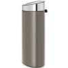 Brabantia Touch Bin New acél nyomófedeles szemetes - platinaszürke test, selyem fedő 40L