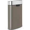 Brabantia Touch Bin New acél nyomófedeles szemetes - platinaszürke test, selyem fedő 40L