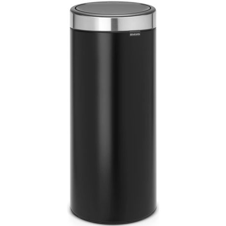 Brabantia Touch Bin New acél nyomófedeles szemetes - matt fekete test, selyem ujjlenyomatmentes fedő 30L