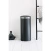 Brabantia Touch Bin New acél nyomófedeles szemetes - matt fekete test, selyem ujjlenyomatmentes fedő 30L