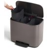 Brabantia Bo Pedal Bin acél pedálos szelektív szemetes - platinaszürke 3x11L