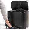 Brabantia Bo Pedal Bin acél pedálos szelektív szemetes - matt fekete 3x11L