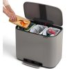 Brabantia Bo Pedal Bin acél pedálos szelektív szemetes - betonszürke ásványi textúra 3x11L