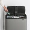 Brabantia Bo Touch Bin acél nyomófedeles szelektív szemetes lábakkal - betonszürke ásványi textúra 3x11L