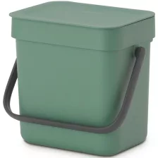   Brabantia Sort & Go szemetes felnyitható fedéllel, fogantyúval - platina zöld 3L