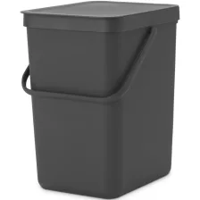   Brabantia Sort & Go szemetes felnyitható fedéllel, fogantyúval - sötét szürke 25L