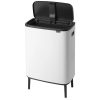 Brabantia Bo Touch Bin Hi XXL acél nyomófedeles szemetes magasított, lábakkal - fehér 60L