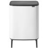 Brabantia Bo Touch Bin Hi XXL acél nyomófedeles szelektív szemetes magasított, lábakkal - fehér 2x30L