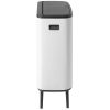 Brabantia Bo Touch Bin Hi XXL acél nyomófedeles szelektív szemetes magasított, lábakkal - fehér 2x30L