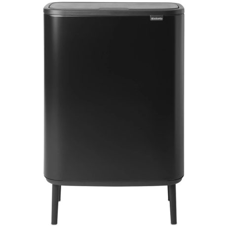 Brabantia Bo Touch Bin Hi XXL acél nyomófedeles szelektív szemetes magasított, lábakkal - matt fekete 2x30L