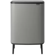   Brabantia Bo Touch Bin Hi XXL nyomófedeles szelektív szemetes magasított, lábakkal - betonszürke ásványi textúra 2x30L