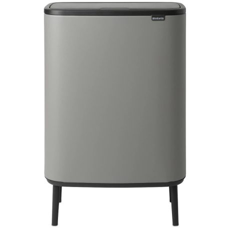 Brabantia Bo Touch Bin Hi XXL acél nyomófedeles szelektív szemetes magasított, lábakkal - betonszürke ásványi textúra 2x30L