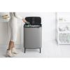 Brabantia Bo Touch Bin Hi XXL acél nyomófedeles szelektív szemetes magasított, lábakkal - betonszürke ásványi textúra 2x30L