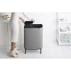 Brabantia Bo Touch Bin Hi XXL acél nyomófedeles szelektív szemetes magasított, lábakkal - betonszürke ásványi textúra 2x30L