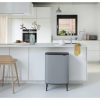 Brabantia Bo Touch Bin Hi XXL acél nyomófedeles szelektív szemetes magasított, lábakkal - betonszürke ásványi textúra 2x30L